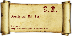 Dominus Mária névjegykártya